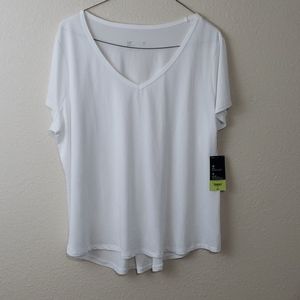 Xersion White Quick-dri V-Neck Shirts